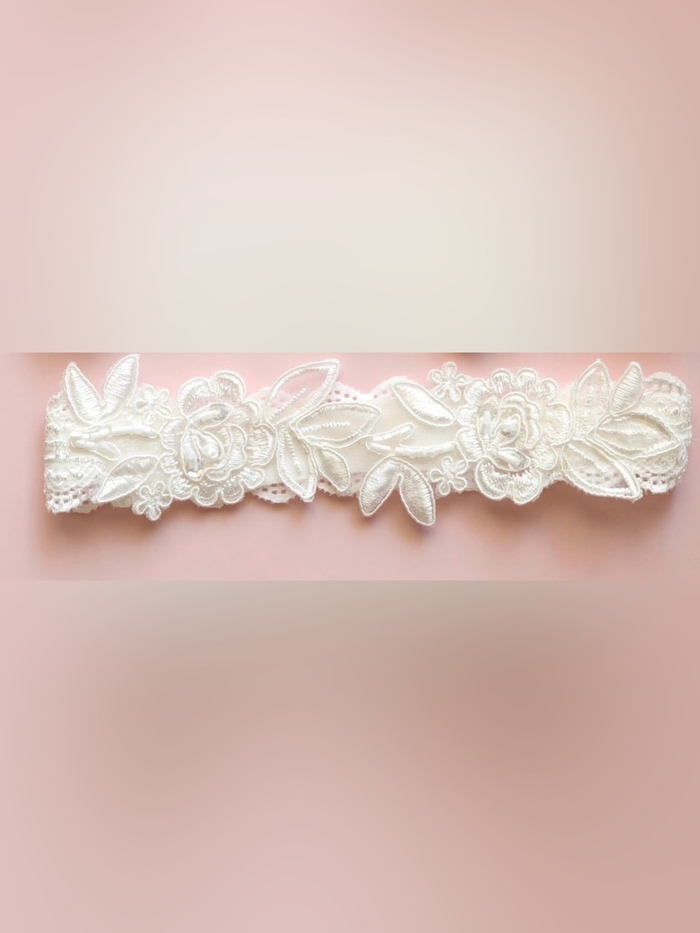 Ivory Floral Lace Bridal Toss Garter